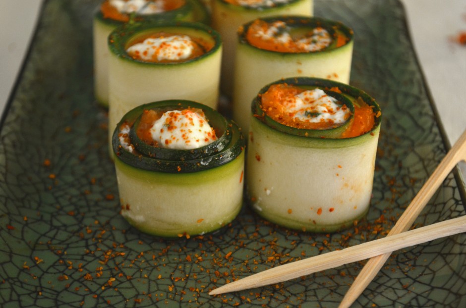 Makis courgette à la truite fumée